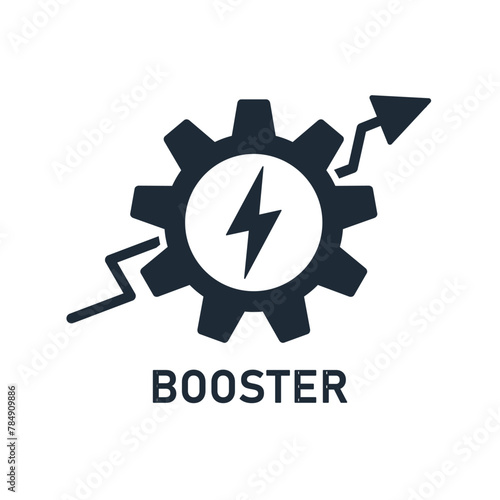  Booster. Enhance.Possibilities, abilities up.Vector linear icon isolated on white background.