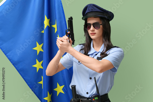 Female police officer with ...
