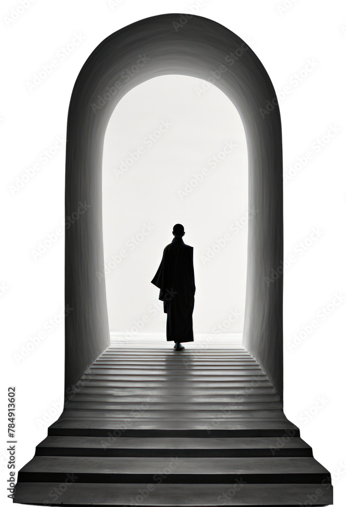 PNG Photography of Buddhist templae architecture silhouette walking