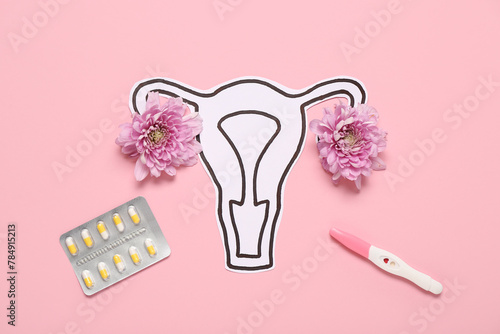 Paper uterus with chrysanth...