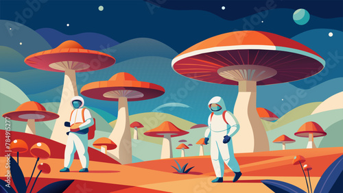 Hovering over the rolling hills of this unknown planet the spacecrafts sensors picked up soing unusual a massive field of vibrant multicolored
