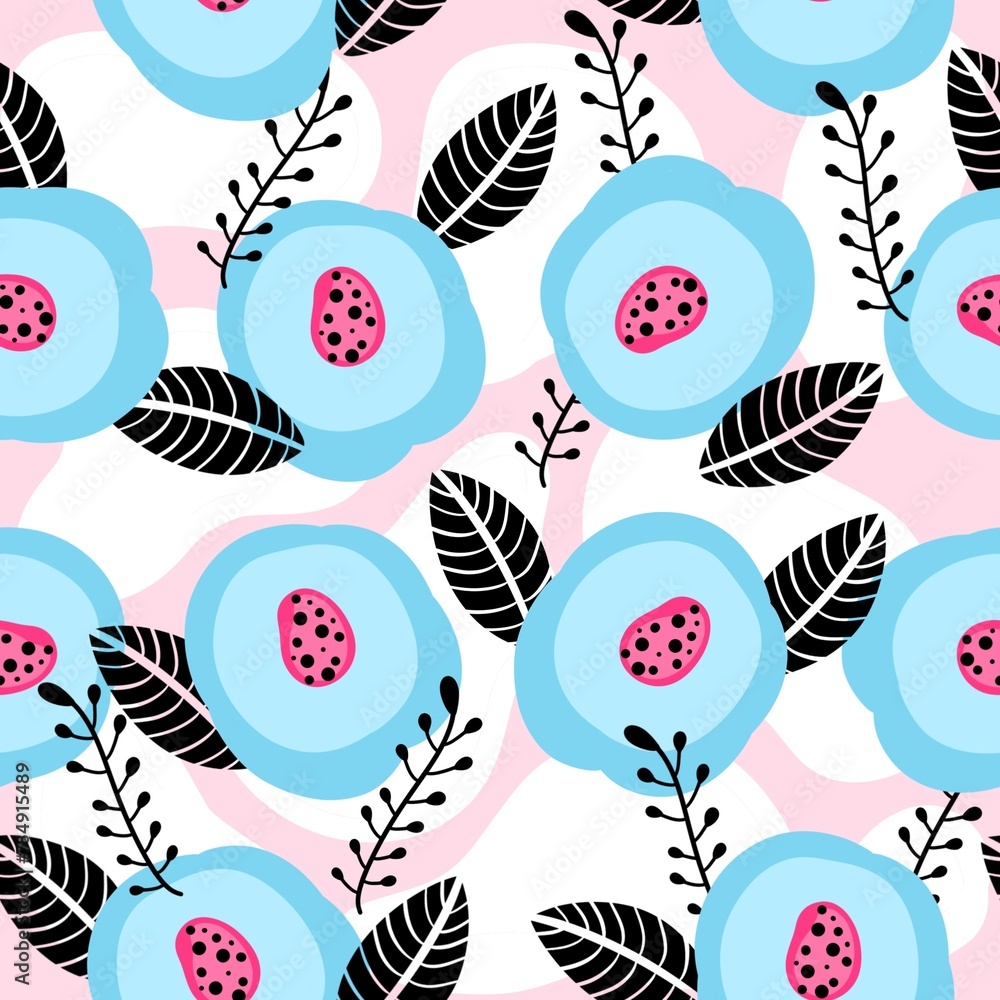 Fototapeta premium seamless pattern with flowers