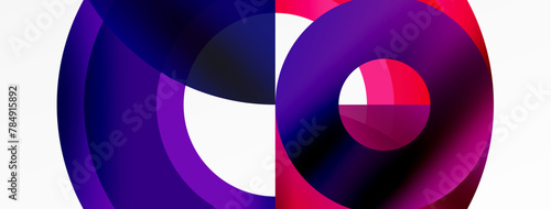 A vibrant purple and red circle with a hole in the middle against a white background. The electrifying colors create a striking pattern
