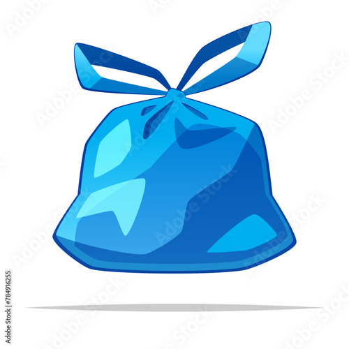 Tied plastic bag trash vector isolated illustration