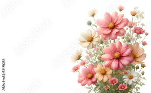 Beautiful flower background vector illustration of floral design with copy space, generative ai © Muazma