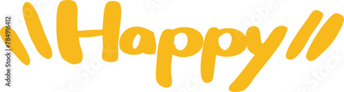”happy”カリグラフィー文字