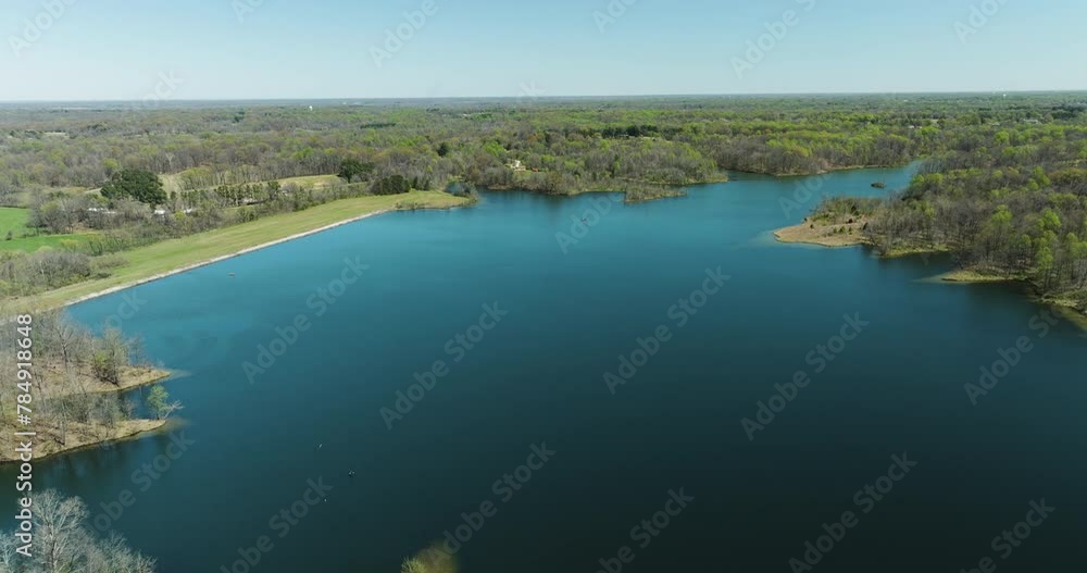 Panoramic View Over Glen Springs Lake In Tennessee, United States - Drone Shot Panoramic View Over Glen Springs Lake In Tennessee, United States - Drone Shot