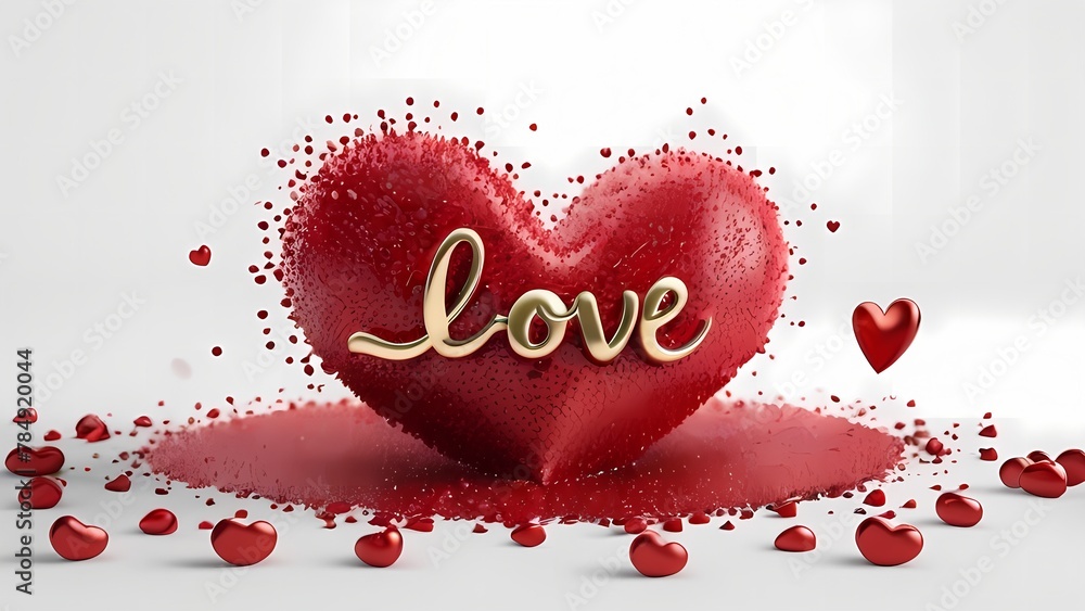 Love 3d on a white background, love theme Love 3d on a white background, love theme