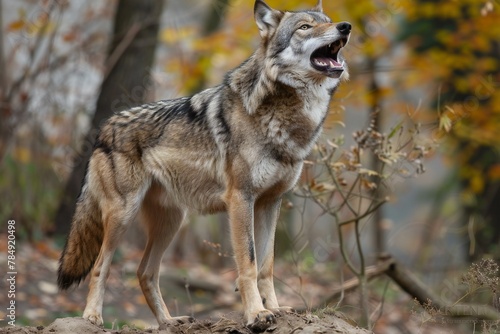 Canis lupus  also known as the jackal  is a canine native to North America