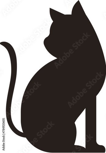 Silhouette of cat backside view