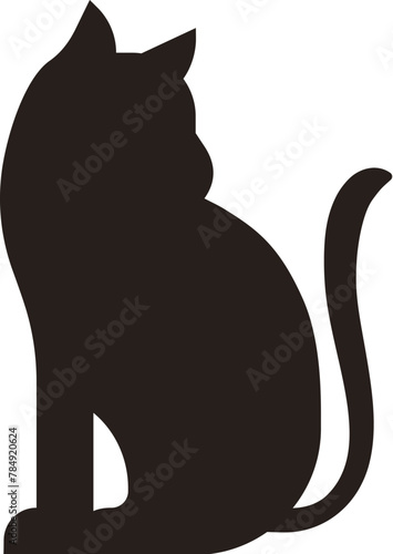 Silhouette of cat backside view