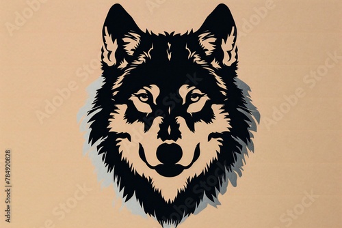 Wolf head, Hand drawn illustration, Canis lupus