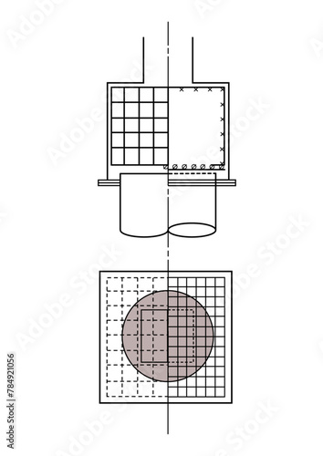 杭基礎の断面図のイラスト