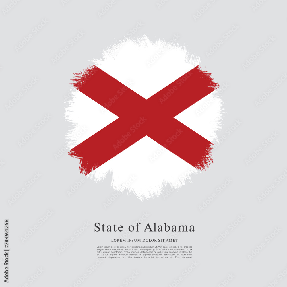Obraz premium Flag of the state of Alabama. The United States of America
