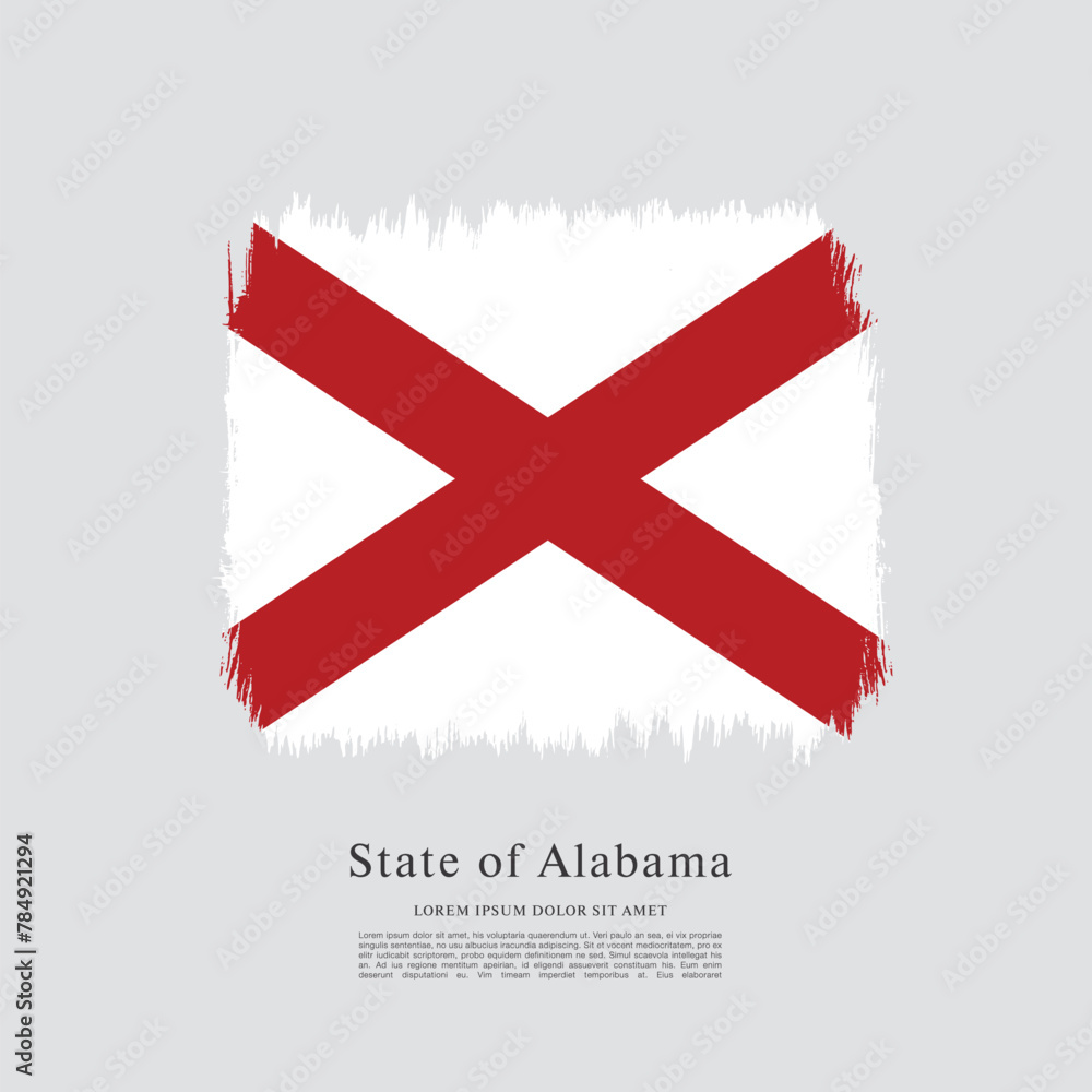 Obraz premium Flag of the state of Alabama. The United States of America