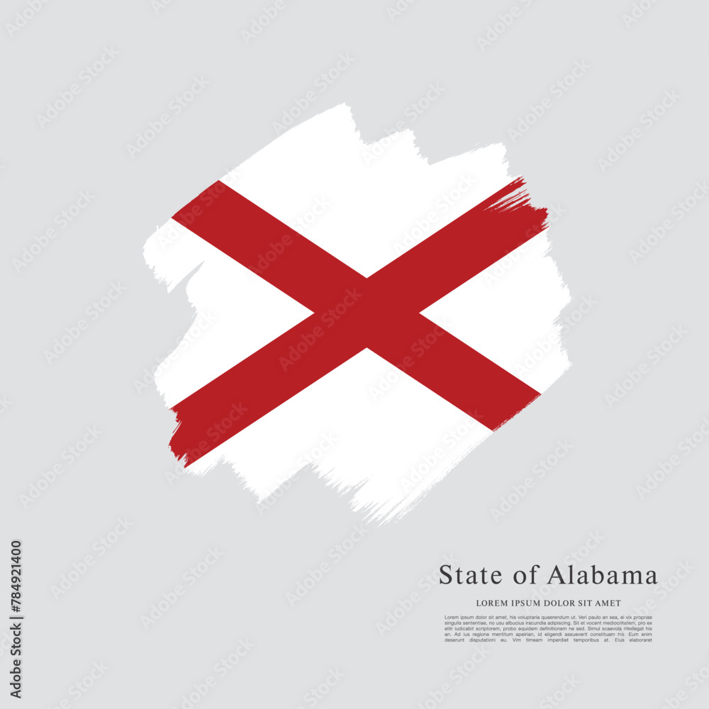 Obraz premium Flag of the state of Alabama. The United States of America