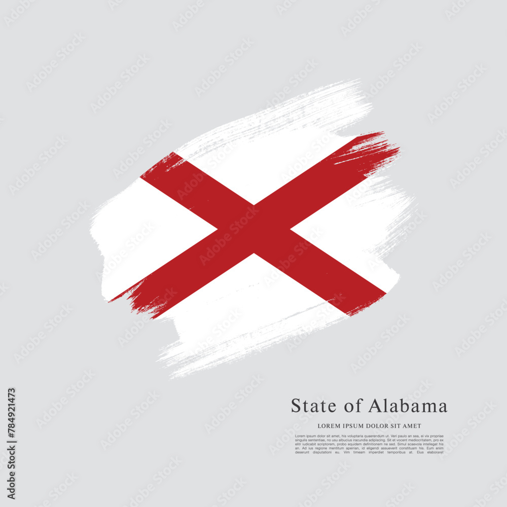Obraz premium Flag of the state of Alabama. The United States of America