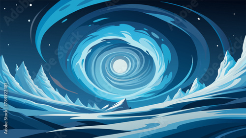 The frigid winds of Neptune give birth to a magnificent show of nature the icy vortex a swirling mass of frozen spirals that stretch for miles