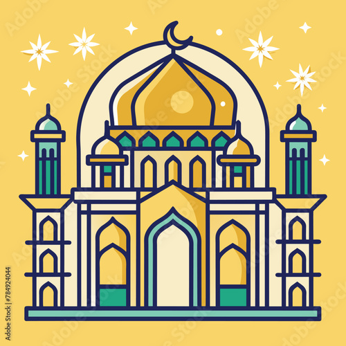 Beautiful Islamic Mosque Background | Mosque With Outlines | Islamic Background | Ramadhan Background