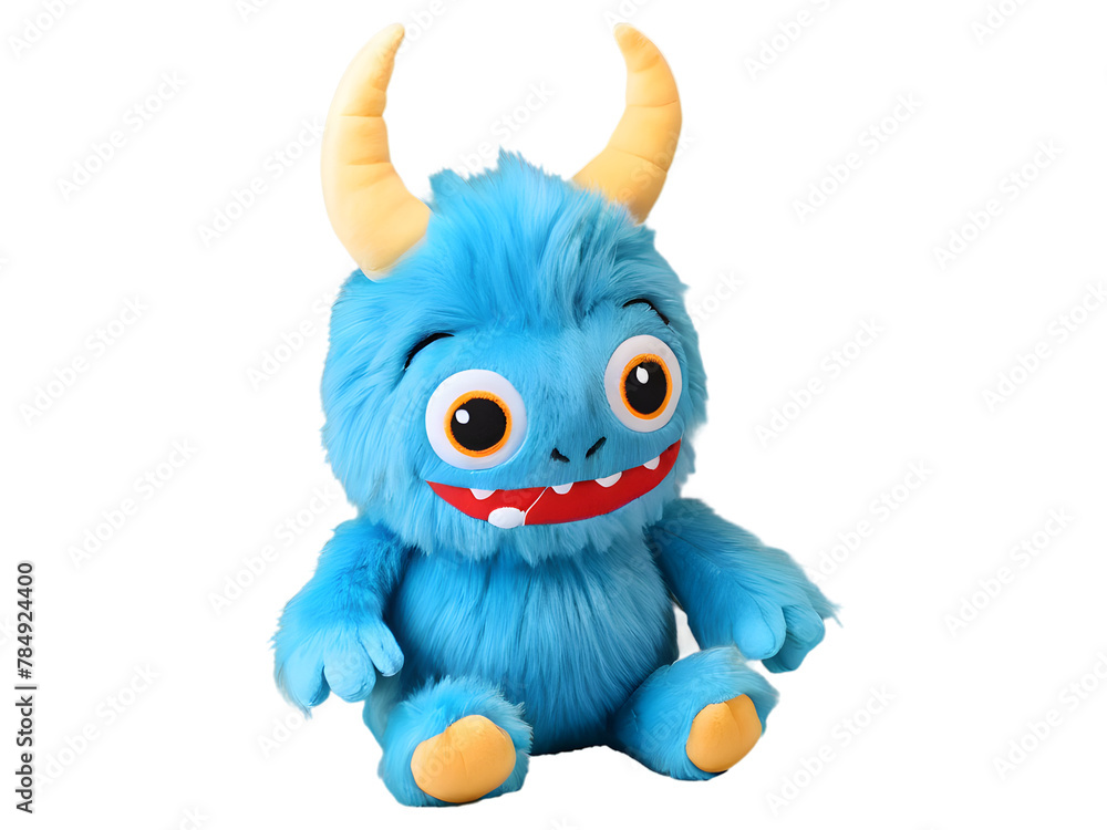 Fototapeta premium 3d Funny cartoon illustration of cute monsters isolated on transparent background