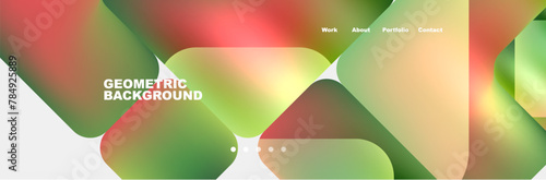 A symmetrical pattern of green and red triangles resembling a terrestrial plant on a white background. The colors create a fluid and liquidlike effect, reminiscent of macro photography