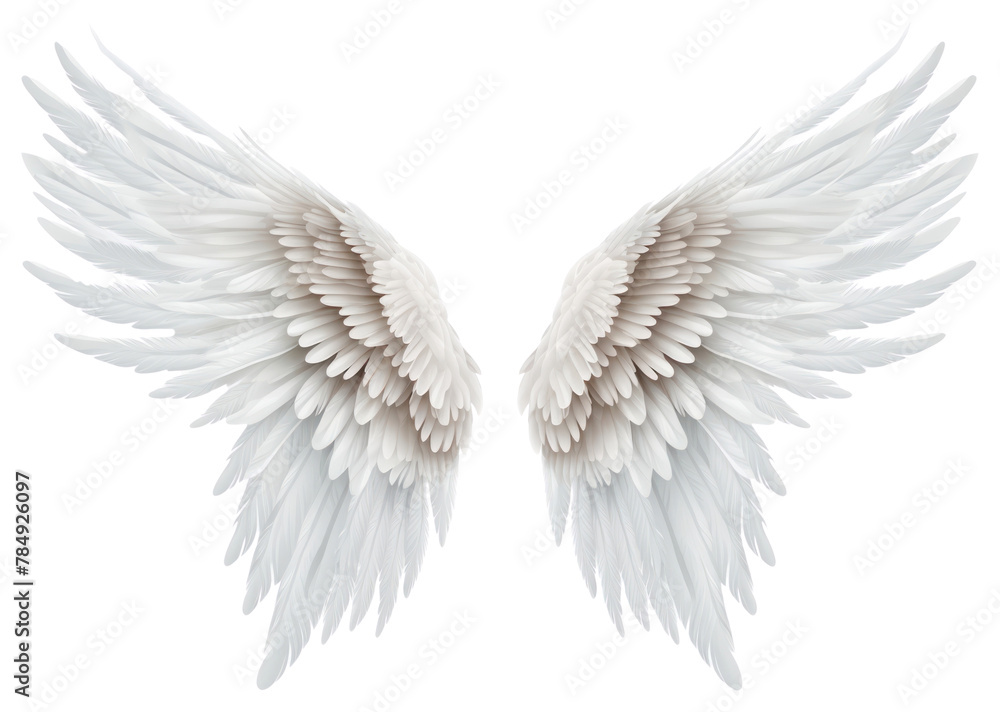 Naklejka premium PNG White Angel Wings And Feathers angel feather white