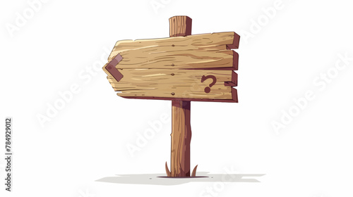 Wooden signpost on a white background 2d flat cartoon