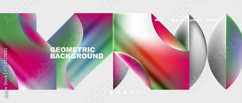 Wallpaper Mural An artistic geometric background featuring a rainbow of colors in petal and rectangular shapes. The vibrant hues include magenta, creating a visually stunning pattern reminiscent of a colorful event Torontodigital.ca