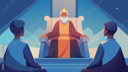 A king sits on his throne surrounded by his advisors but it is the wise counselor who holds his utmost respect. The counselor offers sound