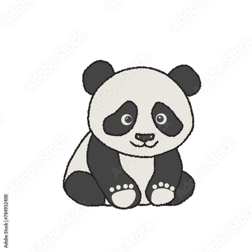 Fototapeta Naklejka Na Ścianę i Meble -  panda vector illustration in cute style. white background.