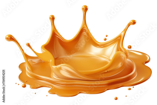 PNG  Splash of caramel crown simplicity splattered
