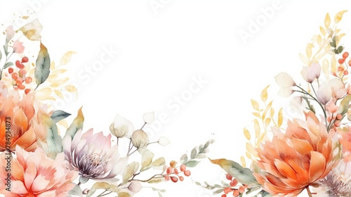 Vibrant watercolor illustration of beautiful flowers Generative AI