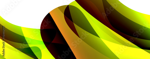 A vibrant closeup of a circular, yellow and brown wave pattern on white serveware, resembling a delicious fruit or terrestrial plantinspired dishware design