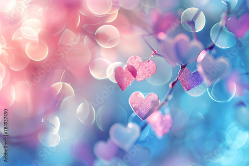 Sweet abstract pastel background with hearts light - the perfect touch for any occasion from mother's day and valentine's day to birthdays. photo