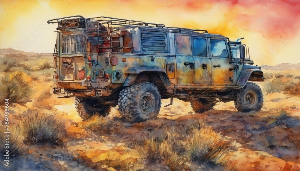 Obraz premium Watercolor Car