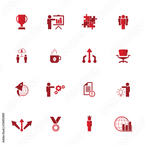 Universal business management and human resources icon set. Universal icons for web and mobile. Vector.	