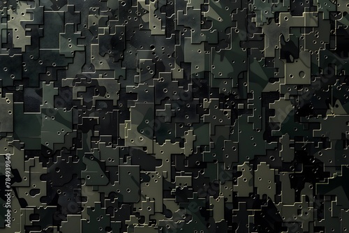 Green and brown seamless camo pattern for military backgrounds and clothing