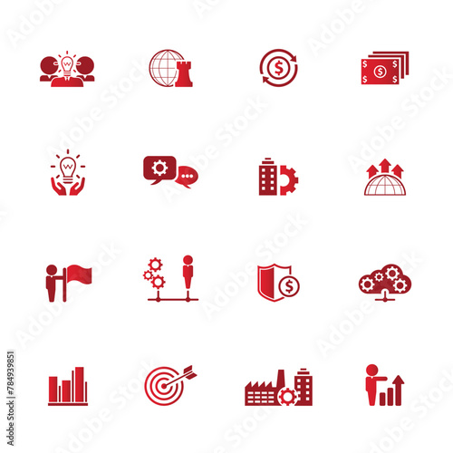 Universal business management and human resources icon set. Universal icons for web and mobile. Vector.	