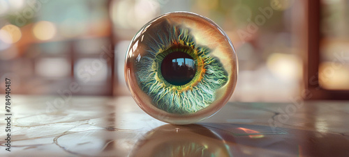 Contact lens with an eye inside, generative AI © Tetiana Romaniuk