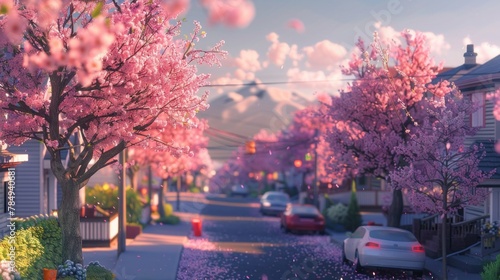 Cherry blossom neighborhood