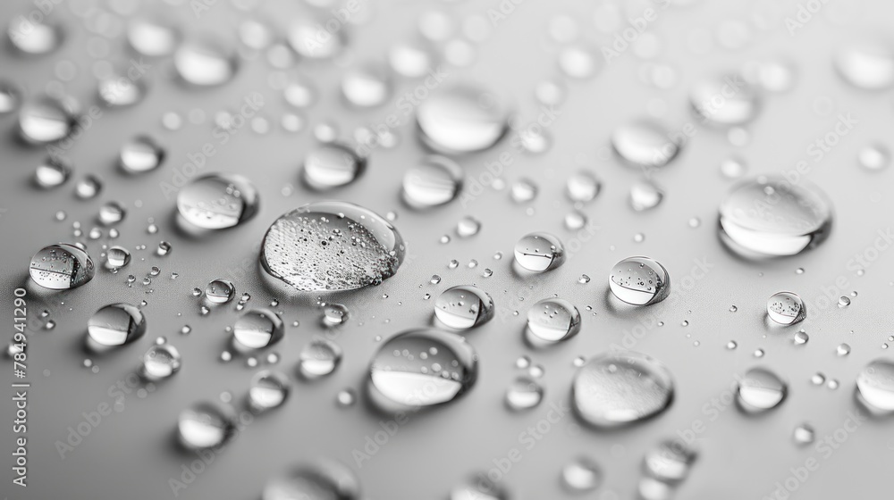 A close up of water droplets on a surface. The droplets are small and scattered, creating a sense of movement and fluidity A close up of water droplets on a surface. The droplets are small and scattered, creating a sense of movement and fluidity