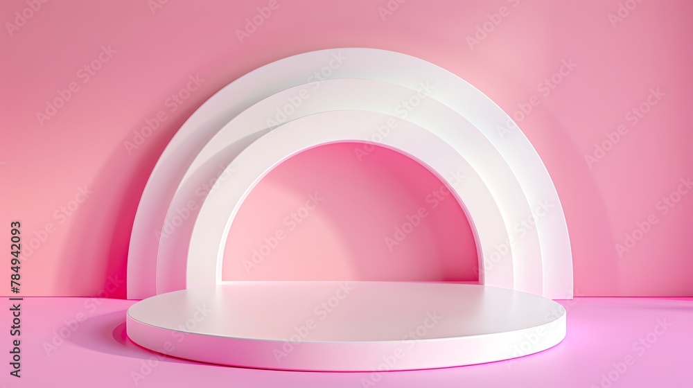 Beautiful round wooden empty podium with space for a product with plant elements, Beautiful round wooden empty podium with space for a product with plant elements,