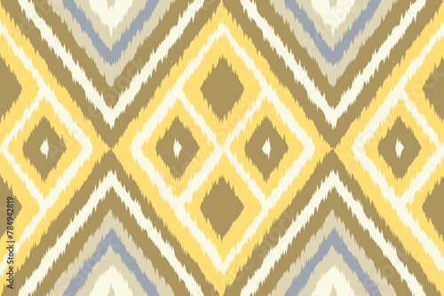 Fabric ethnic tribal pattern art. Ethnic ikat seamless pattern. American and Mexican style. Design for background, wallpaper, illustration, fabric, clothing, carpet, textile, batik, embroidery.