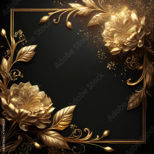 golden floral background
