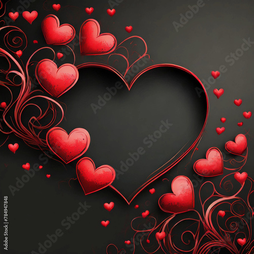 valentine background with hearts
