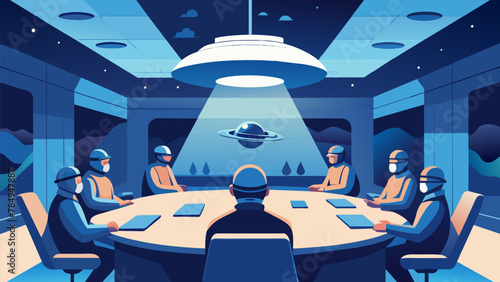 In a bustling intergalactic conference room a team of extraterrestrial mediators analyzed data from a multitude of sources including telepathic