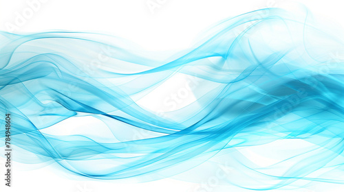 A bright cyan blue abstract wave background with a white backdrop.