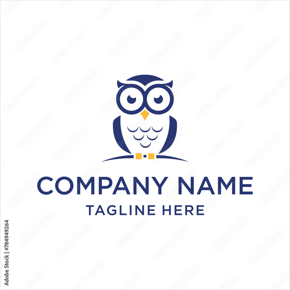 Illustration Owl logo design with Two colour concept and creative. Illustration Owl logo design with Two colour concept and creative.