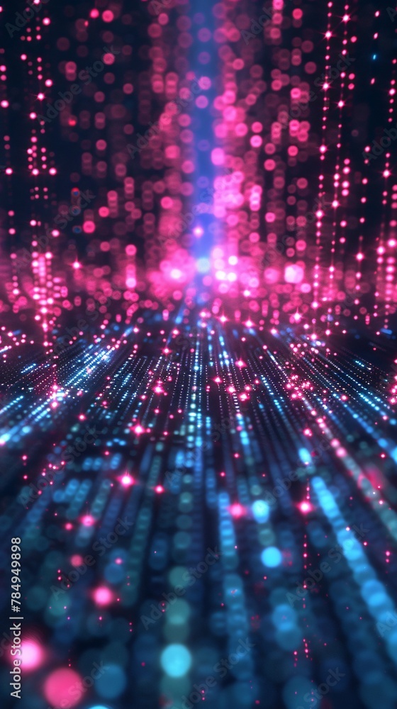 Digital matrix background with neon pulses envisioning the flow of data in a cybernetic realm Digital matrix background with neon pulses envisioning the flow of data in a cybernetic realm