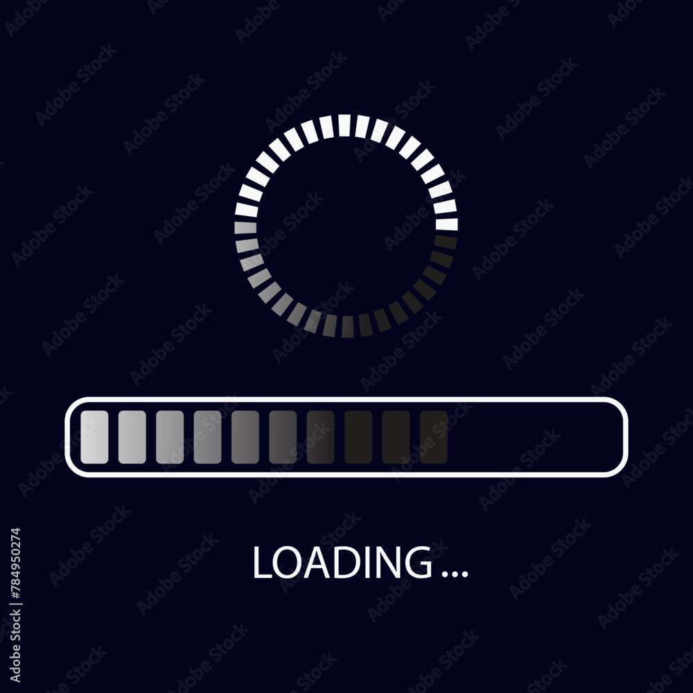 Vector Loading Icon. Futuristic progress bar design. Vector Loading Icon. Futuristic progress bar design.